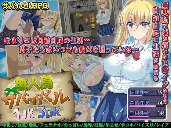 Remote Island Survival of 1 Schoolgirl and 3 Lusty Schoolboys Android Port + Mod